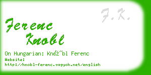 ferenc knobl business card